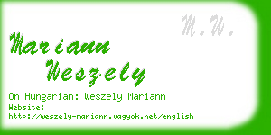 mariann weszely business card